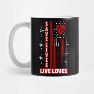 save lives, live loves Mug